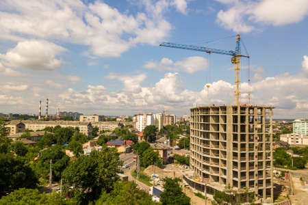 Apartment or office tall concrete building under construction.の写真素材