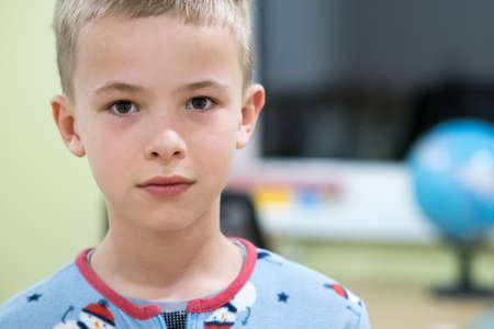 Close up portrait of cute child boy.の写真素材