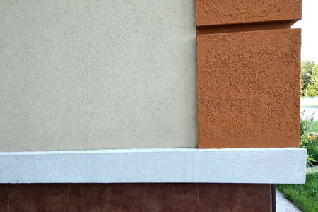 Close up detail of buiding exterior facade with decoration elements.の写真素材