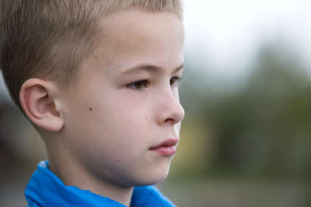 Close up portrait of cute child boy.の写真素材
