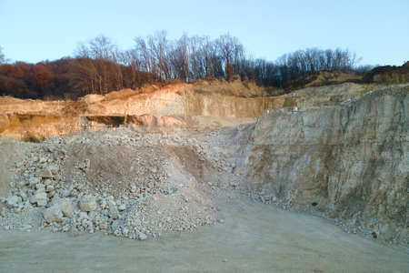 Open pit mining of construction sand stone materialsの写真素材