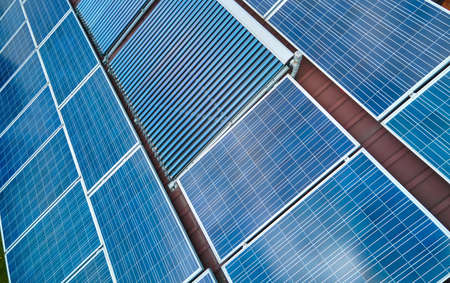 Photovoltaic panels and vacuum air solar collectors for water heating and producing of clean...