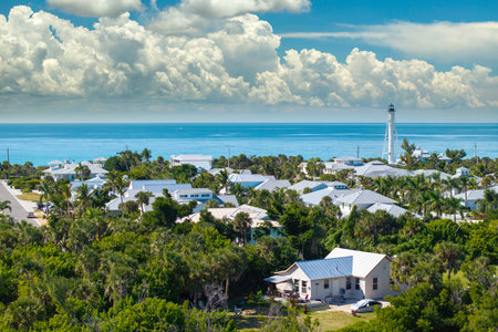 Large residential homes in island small town Boca Grande on Gasparilla Island in southwest Florida....