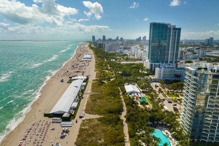 Miami Beach city from above. Popular vacation place in the USAの写真素材
