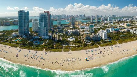 Miami Beach city from above. Popular vacation place in the USAの写真素材
