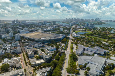 Florida vacation destination. South Beach architecture. Miami Beach city with high luxury hotels and condos. Tourist infrastructure in southern Florida, USAの写真素材