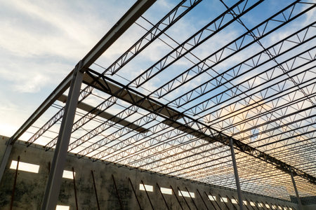 Construction works on commercial logistic center. Development of distribution infrastructure in...