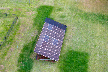 Residential house with solar photovoltaic panels for producing of clean ecological electrical energy...