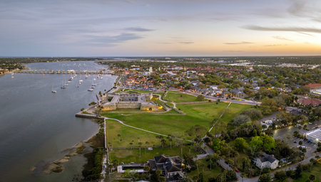 St Augustine, Florida. Historic fort Castillo de San Marcos, National Monument open to public,...