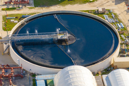 Sewage treatment plant for waste water purificationの写真素材