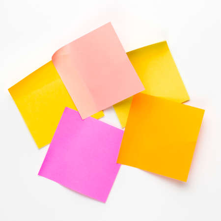 Set of colorful note stickers on white background.の写真素材