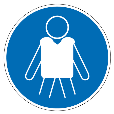 mandatory sign security vest isolated on white backgroundのイラスト素材