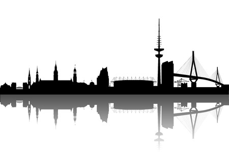 Hamburg Silhouette abstractのイラスト素材