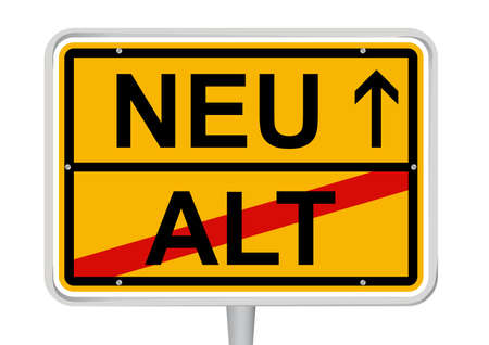 Sign Neu/Alt in German Wordsのイラスト素材