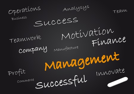 Management on chalkboardのイラスト素材