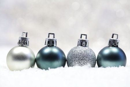 baubles on the snow の写真素材