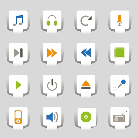 16 Web icons music のイラスト素材