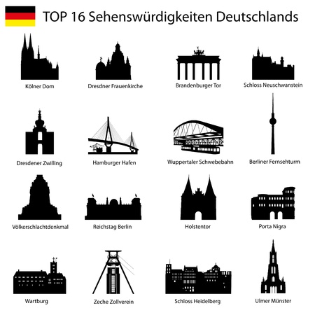 Top 16 germany architecture のイラスト素材