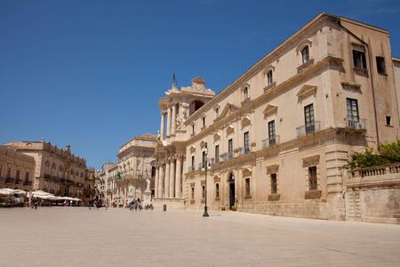 Piazza del Duomo, Siracusa, Sicily のeditorial素材