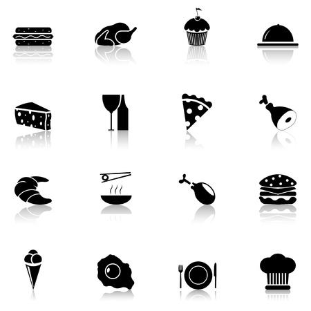 Food icon set black, Part 1 のイラスト素材