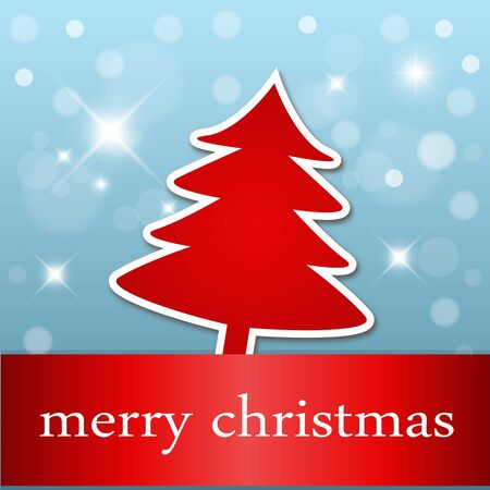 Christmas tree with blue background のイラスト素材