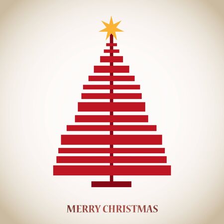 Red christmas treeのイラスト素材