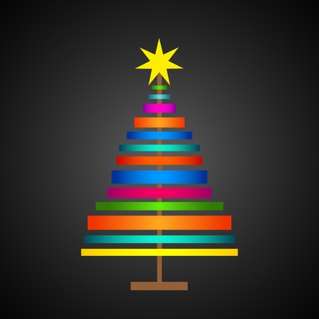 Colorful christmas treeのイラスト素材