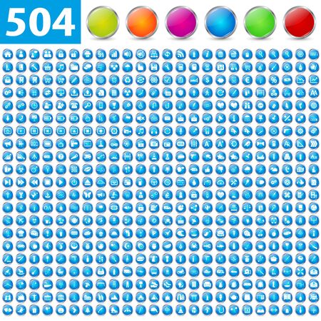 504 glossy iconsのイラスト素材