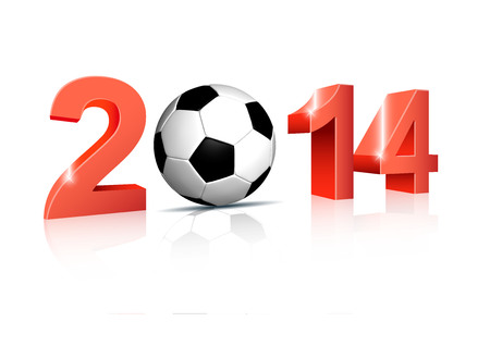  2014 and soccer ballの写真素材