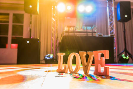 Love sign on the dance floorの写真素材