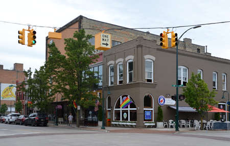 Downtown Traverse Cty, Michiganのeditorial素材