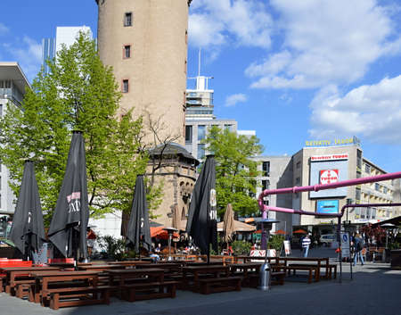 Downtown Frankfurt at the River Main, Hesseのeditorial素材