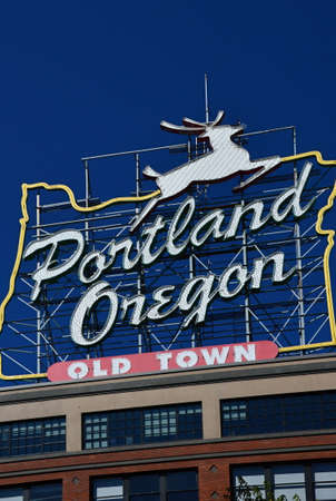 Old Town Sign, Portland, Oregonのeditorial素材