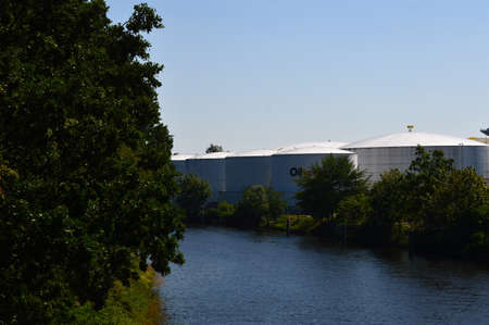 Oil Storage at the Teltow Canal, Tempelhof, Berlinのeditorial素材