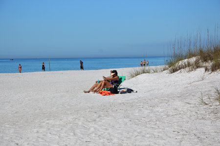 Beach on Anna Maria Island at the Gulf of Mexico, Floridaのeditorial素材