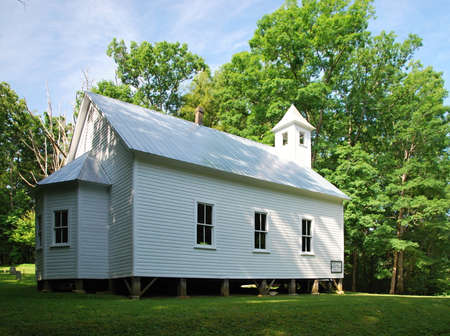 Historical Wooden Church in Great Smoky Mountains National Park, Tennesseeの写真素材