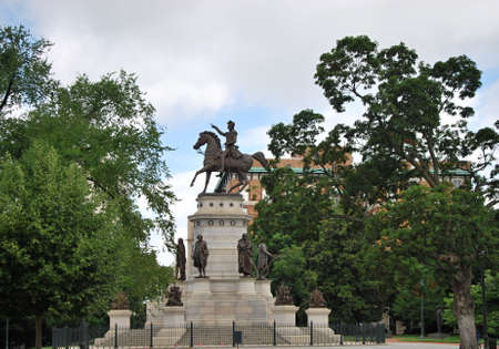 Rider statue in park in downtown Richmond, The Capital City of Virginia