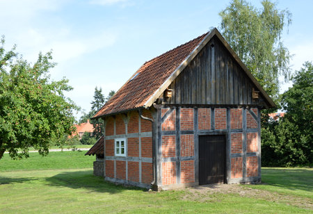 Historical Barn in the Old Village Hodenhagen, Lower Saxonyのeditorial素材