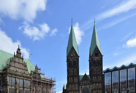 Historical Cathedral in the Hanse City Bremen, Germanyの写真素材