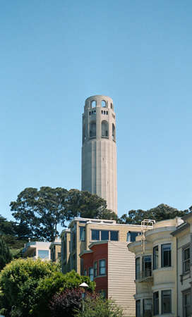 Coit Tower in San Francisco, Californiaの写真素材
