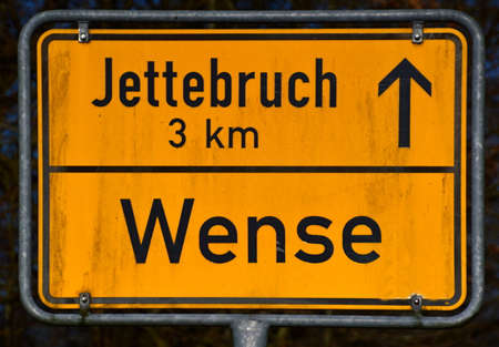 City Limit of the Village Wense, Lower Saxonyの写真素材