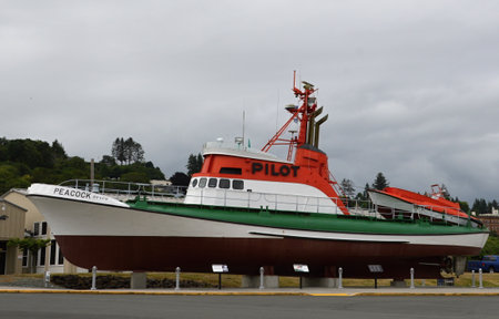 Pilot Boat in the Old Town of Astoria, Oregon