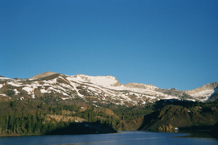 Lake in Yosemiete National Park Californiaの写真素材