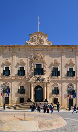 Historical Building in the Old Town of Valleta, the capital of Maltaのeditorial素材