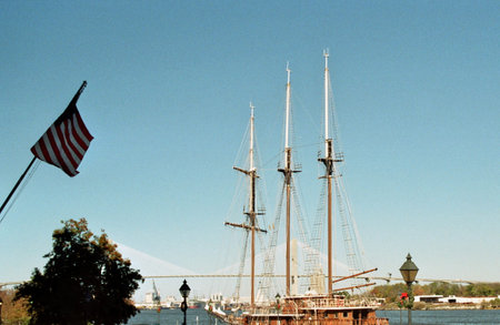 Waterfront in the Old Town of Savannah, Georgia