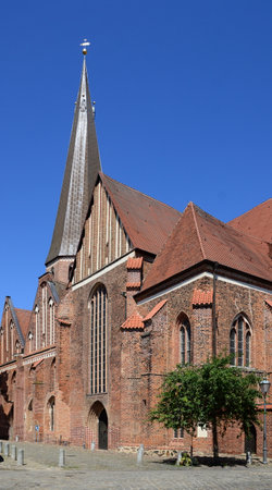 Historical Marien Church in the Old Hanse Town Salzwedel, Saxony - Anhaltの写真素材