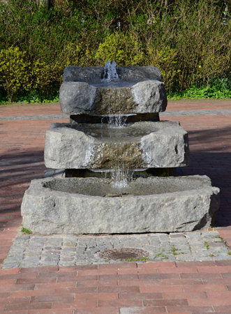 Fountain in Park in the Town Eckernfoerde at the Baltic Sea, Schleswig - Holsteinの写真素材