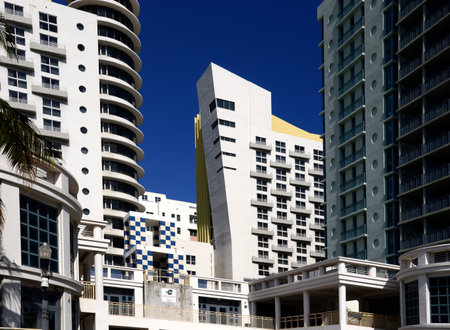Art Deco District in Miami South Beach, Floridaの写真素材
