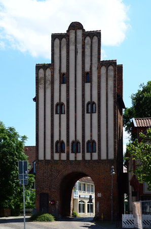 Historical Gate in the Old Hanseatic Town Salzwedel, Saxony - Anhaltの写真素材
