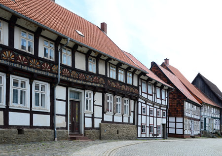 Historical Buildings in the Old Town of Hornburg, Lower Saxonyの写真素材